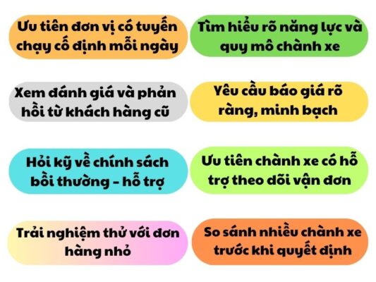 Kinh nghiệm chọn chành xe chuyển hàng Cần Thơ Vũng Tàu