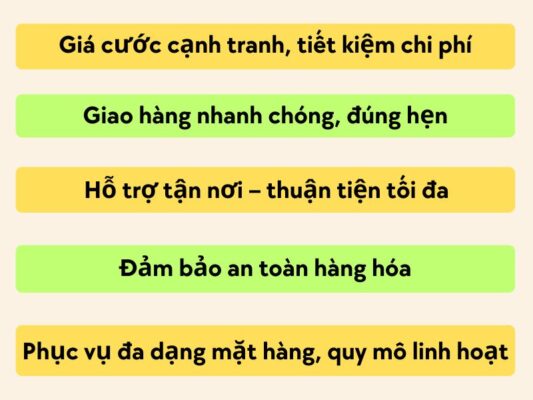 Lợi ích nổi bật của chành xe chuyển hàng Cần Thơ Quảng Ngãi