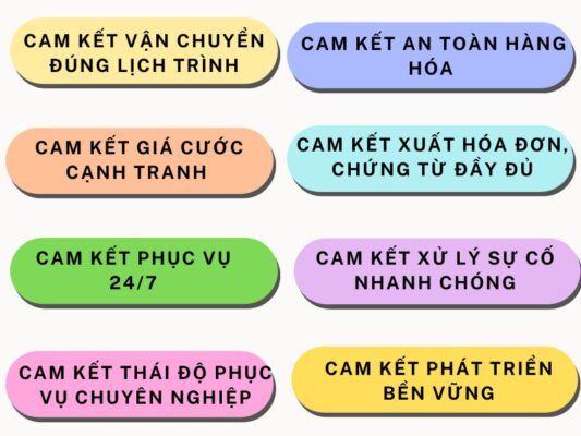 Những cam kết của chành xe chuyển hàng Đà Nẵng Đồng Xoài