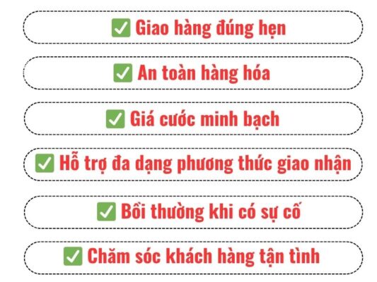 Những cam kết của chành xe chuyển hàng Đà Nẵng Long Xuyên