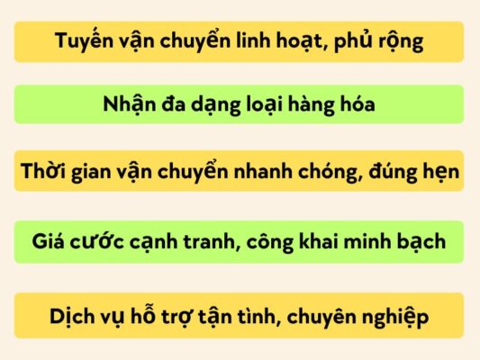 Đặc điểm nổi bật của chành xe chuyển hàng Đà Nẵng Tân Uyên