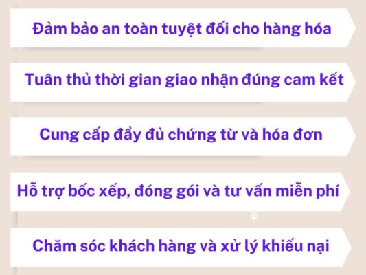 Trách nhiệm của chành xe chuyển hàng Đà Nẵng Bình Thuận