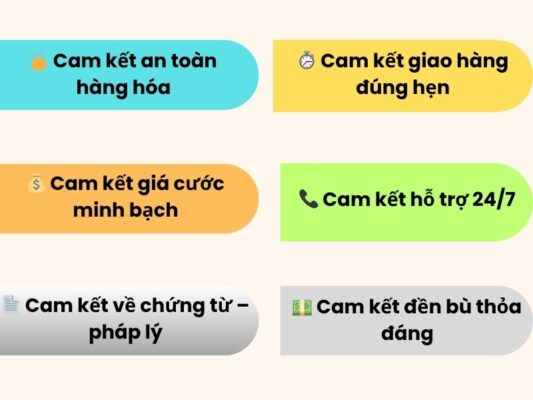 Cam kết của chành xe chuyển hàng Đà Nẵng Hòa Bình
