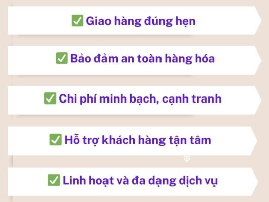 5 cam kết của chành xe chuyển hàng Đà Nẵng Nam Định