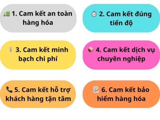 Những cam kết của chành xe chuyển hàng Đà Nẵng Vĩnh Phúc