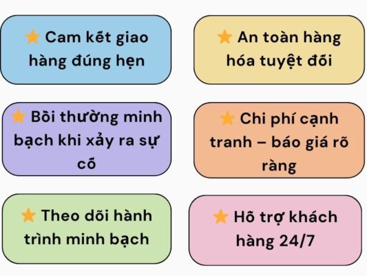 Những cam kết của chành xe chuyển hàng Tây Ninh Đồng Tháp