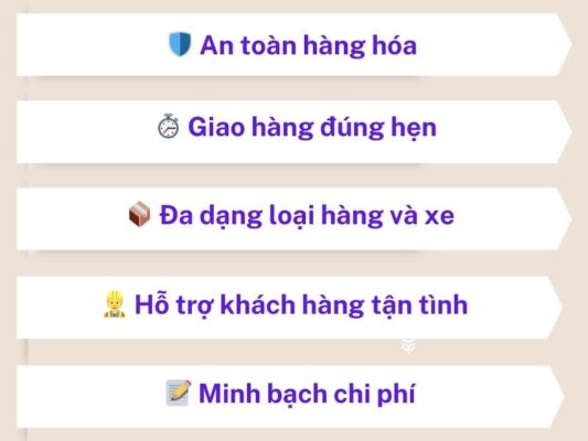 Những cam kết của chành xe chuyển hàng Tây Ninh Phú Mỹ