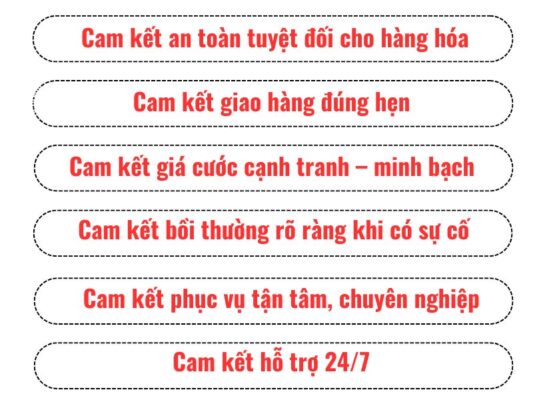 Cam kết của chành xe chuyển hàng Tây Ninh Thuận An
