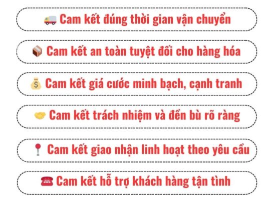 Những cam kết của chành xe chuyển hàng Tây Ninh Tuy Hòa
