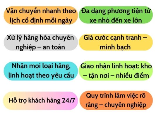 Đặc điểm nổi bật chành xe chuyển hàng Tây Ninh Long Xuyên