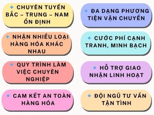 Điểm mạnh của chành xe chuyển hàng Tây Ninh Vinh
