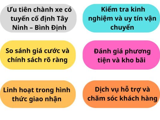 Kinh nghiệm chọn chành xe chuyển hàng Tây Ninh Bình Định