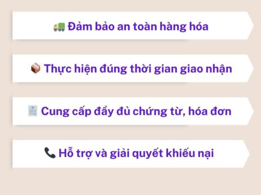 Nghĩa vụ của chành xe chuyển hàng Tây Ninh Dĩ An
