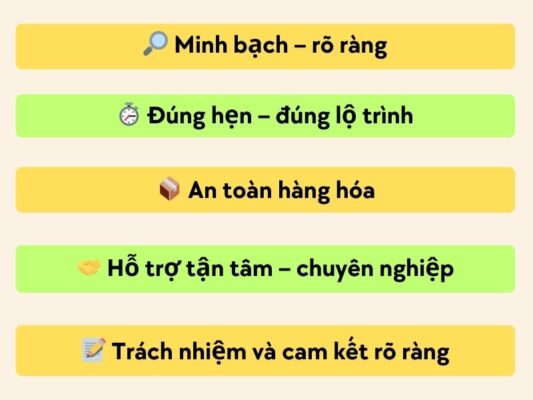 Tiêu chí làm việc của chành xe chuyển hàng Tây Ninh Gia Nghĩa