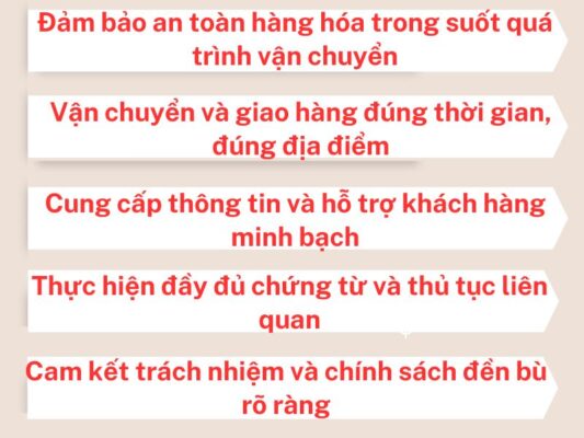 Trách nhiệm của chành xe chuyển hàng Tây Ninh Hải Phòng