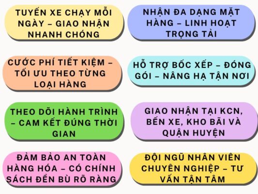 Ưu điểm của chành xe chuyển hàng Tây Ninh Bà Rịa Vũng Tàu