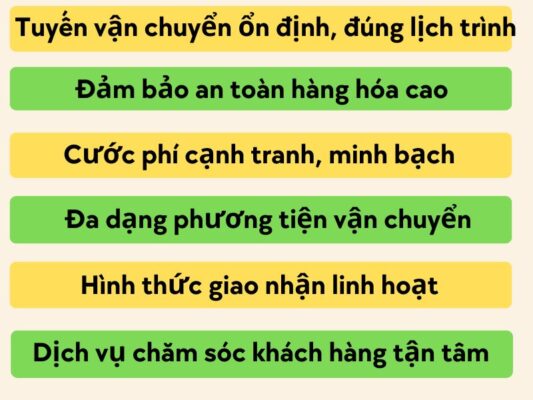 Ưu thế của chành xe chuyển hàng Tây Ninh Hội An