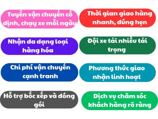 Đặc điểm nổi bật của chành xe chuyển hàng Vũng Tàu Dĩ An