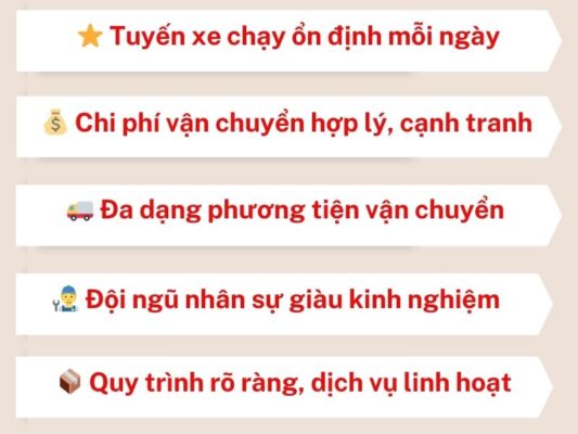 Điểm mạnh của chành xe chuyển hàng Vũng Tàu Bình Phước