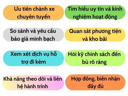 Kinh nghiệm chọn chành xe chuyển hàng Vũng Tàu Trà Vinh