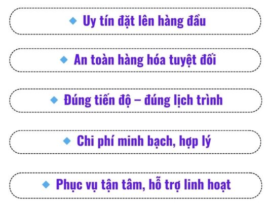 Tiêu chí làm việc của chành xe chuyển hàng Vũng Tàu Đồng Tháp
