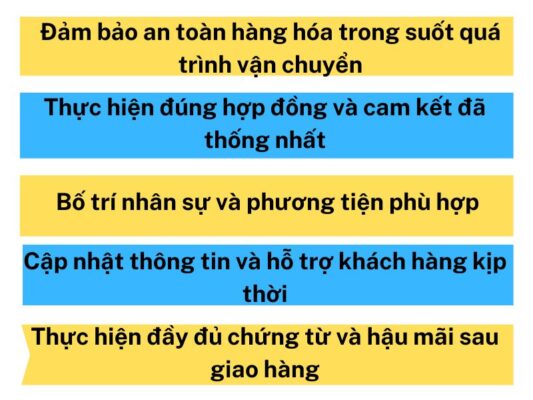 Trách nhiệm của chành xe chuyển hàng Tây Ninh Sông Công