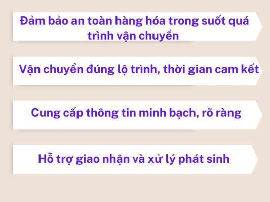 Trách nhiệm của chành xe chuyển hàng Vũng Tàu Đồng Nai
