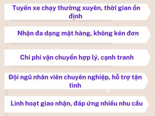 Ưu điểm của chành xe chuyển hàng Vũng Tàu Long Xuyên