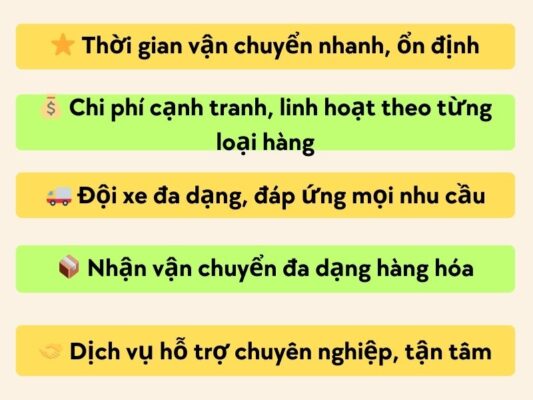 Ưu thế nổi bật của chành xe chuyển hàng Vũng Tàu Bến Cát