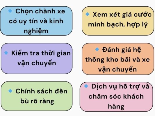 Cách chọn chành xe chuyển hàng Vũng Tàu Lạng Sơn