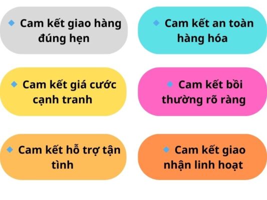 Những cam kết của chành xe chuyển hàng Vũng Tàu Bình Định
