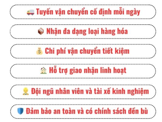 Đặc điểm nổi bật chành xe chuyển hàng Vũng Tàu Nghệ An