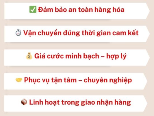 Tiêu chí làm việc của chành xe chuyển hàng Vũng Tàu Hà Nội