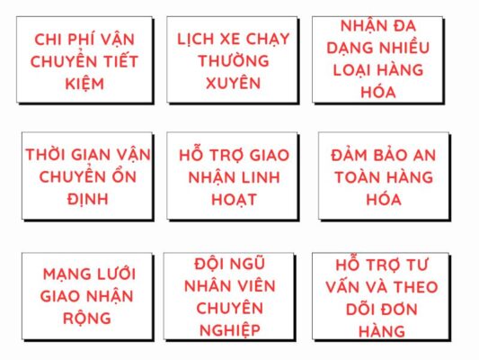 Ưu điểm của chành xe chuyển hàng Vũng Tàu Thanh Hóa