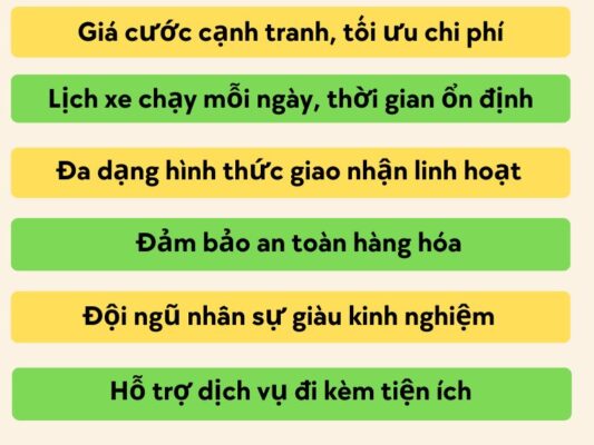 Ưu thế của chành xe chuyển hàng Vũng Tàu Nha Trang